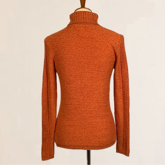 Sundance Knit Turtleneck Burnt Orange Classic Sweater - Picture 6 of 8
